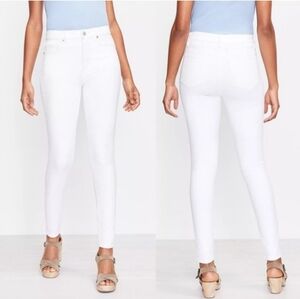 NEW LOFT Curvy Skinny Ankle Jeans White Spring Summer Preppy Classic Womens
